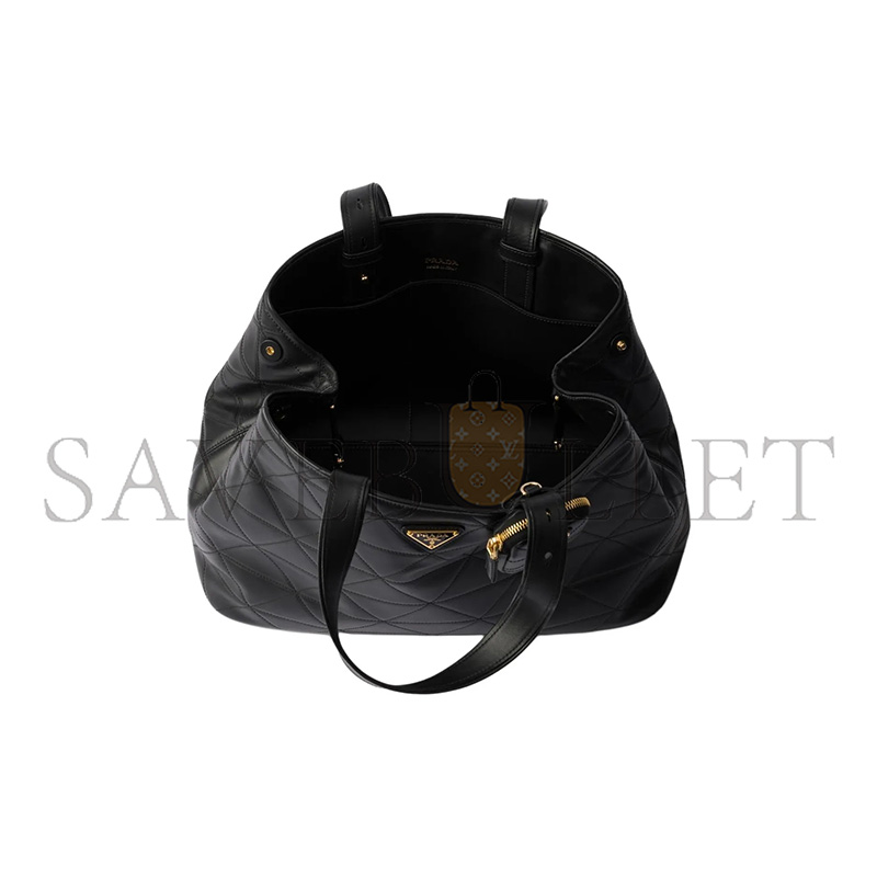 PRADA LARGE LEATHER TOTE BAG WITH STITCHING 1BG547 (38*25*17.5cm)